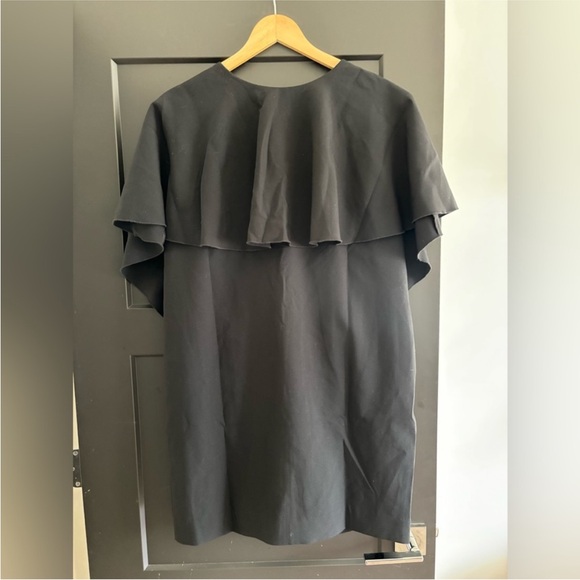 Banana Republic Forte Mini Ruffle Dress Black medium backless NEW - Picture 4 of 8